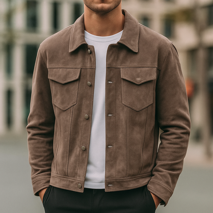 Montaro Suede Trucker Jacket