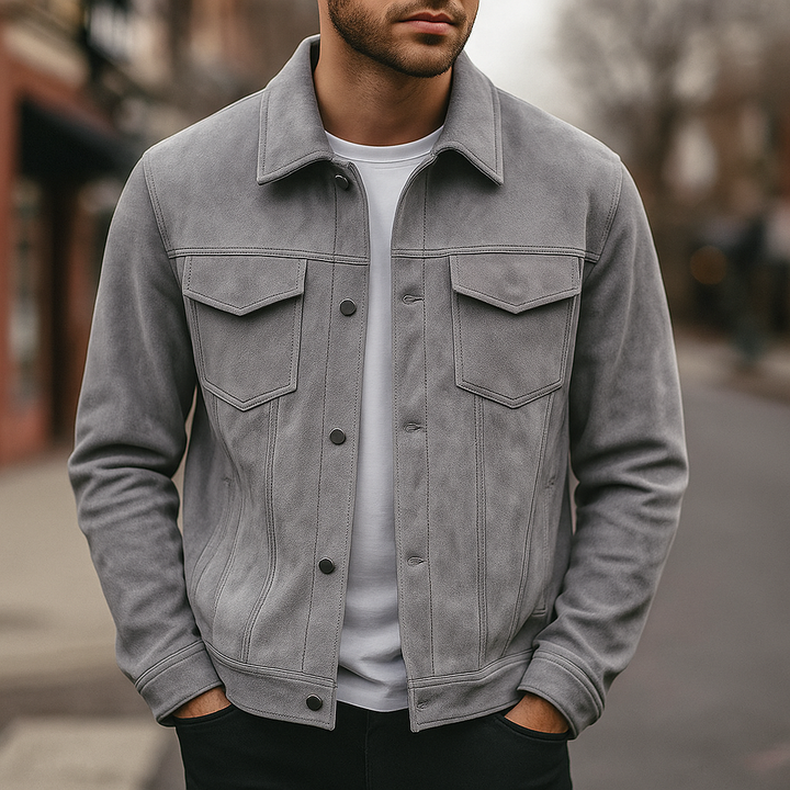 Montaro Suede Trucker Jacket