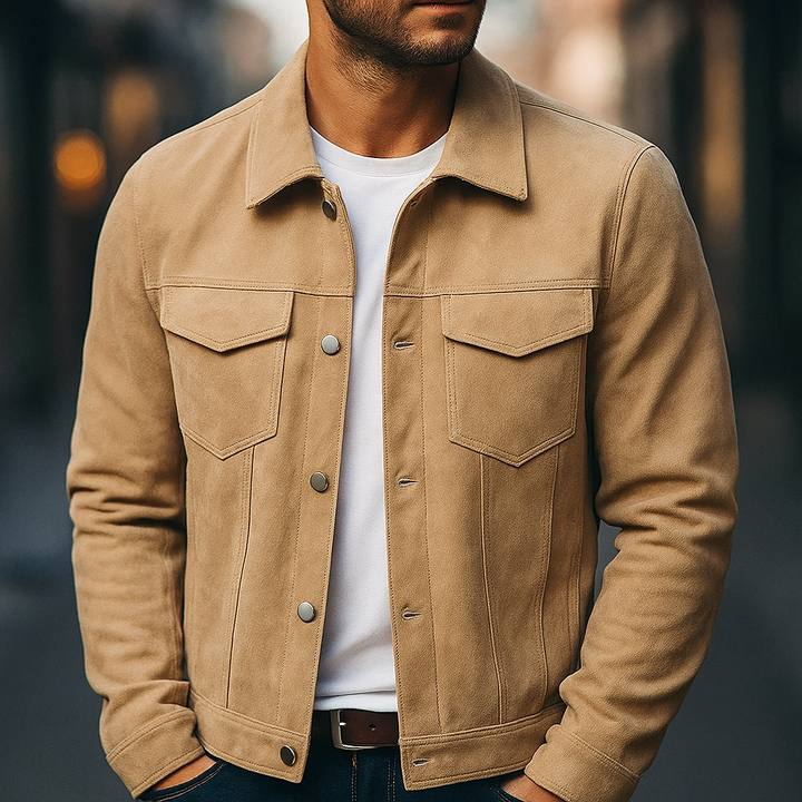 Montaro Suede Trucker Jacket