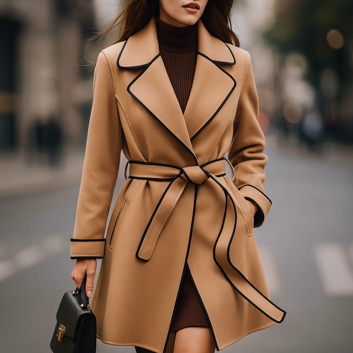 Alviera Trim Belted Coat