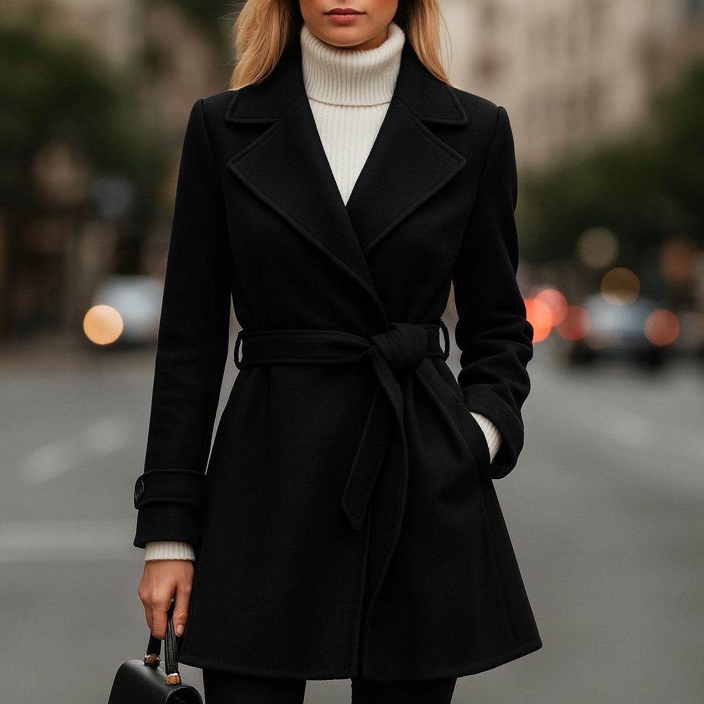 Alviera Trim Belted Coat