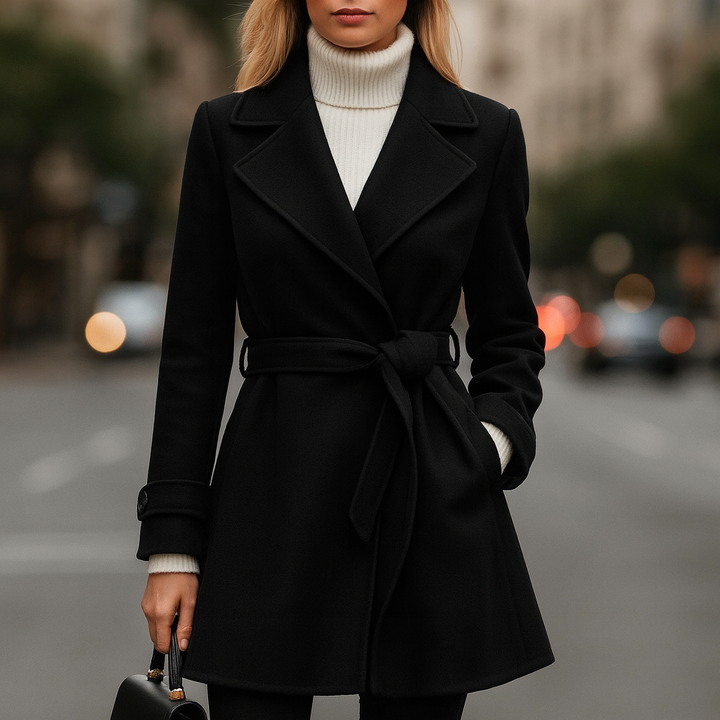 Alviera Trim Belted Coat