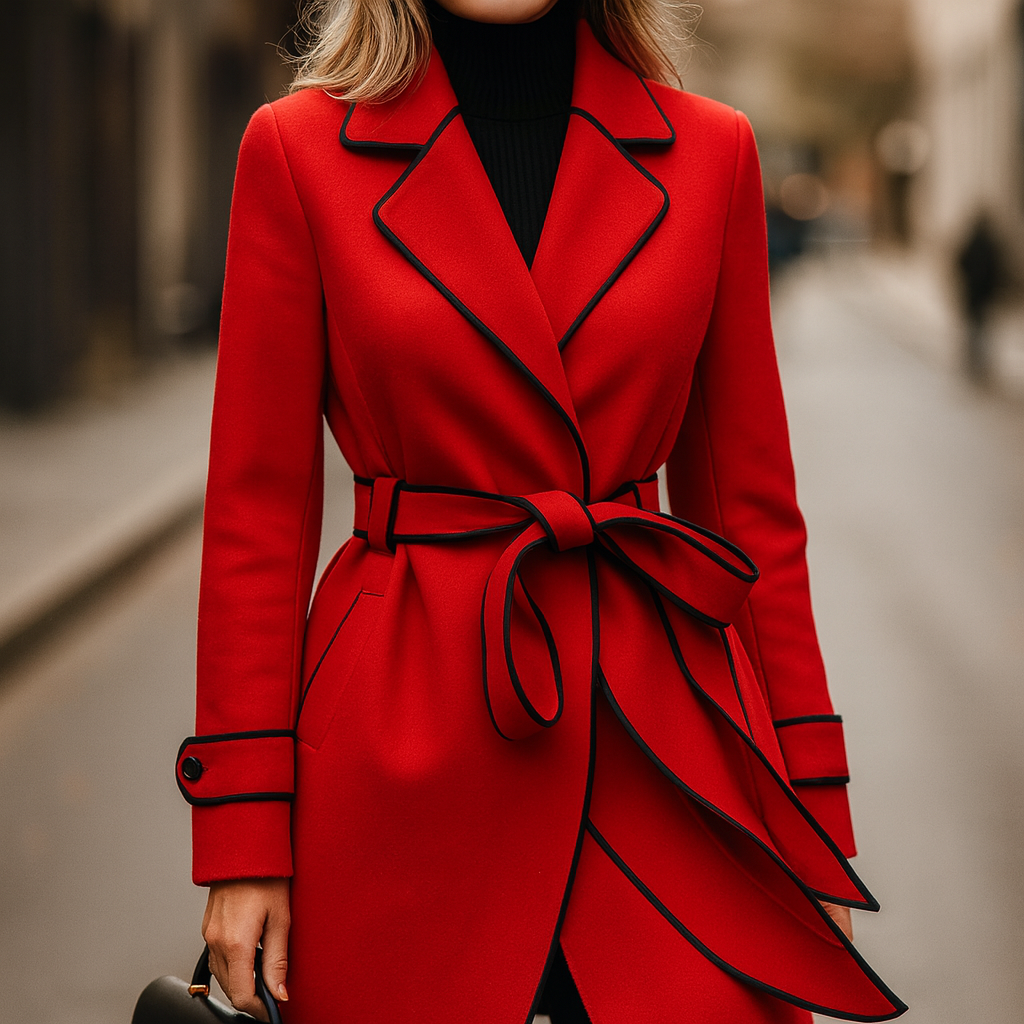 Alviera Trim Belted Coat