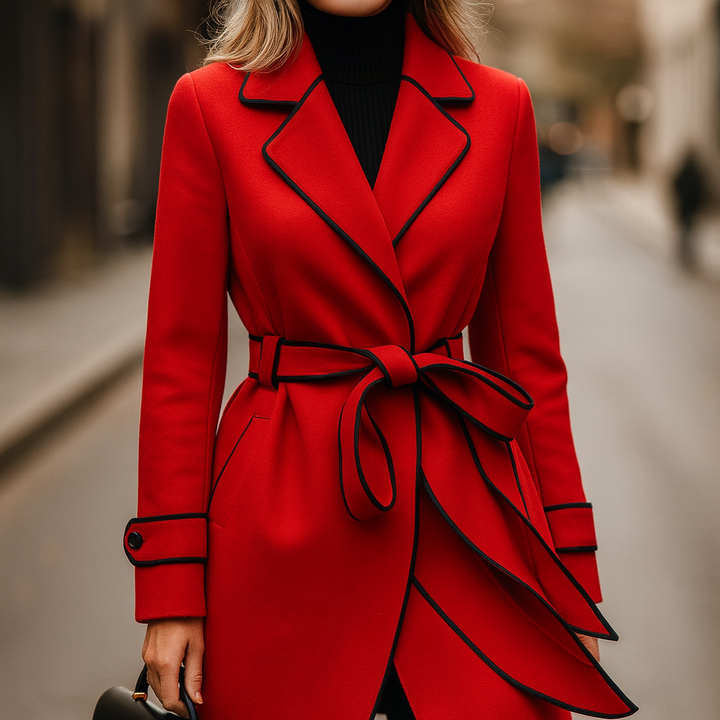 Alviera Trim Belted Coat