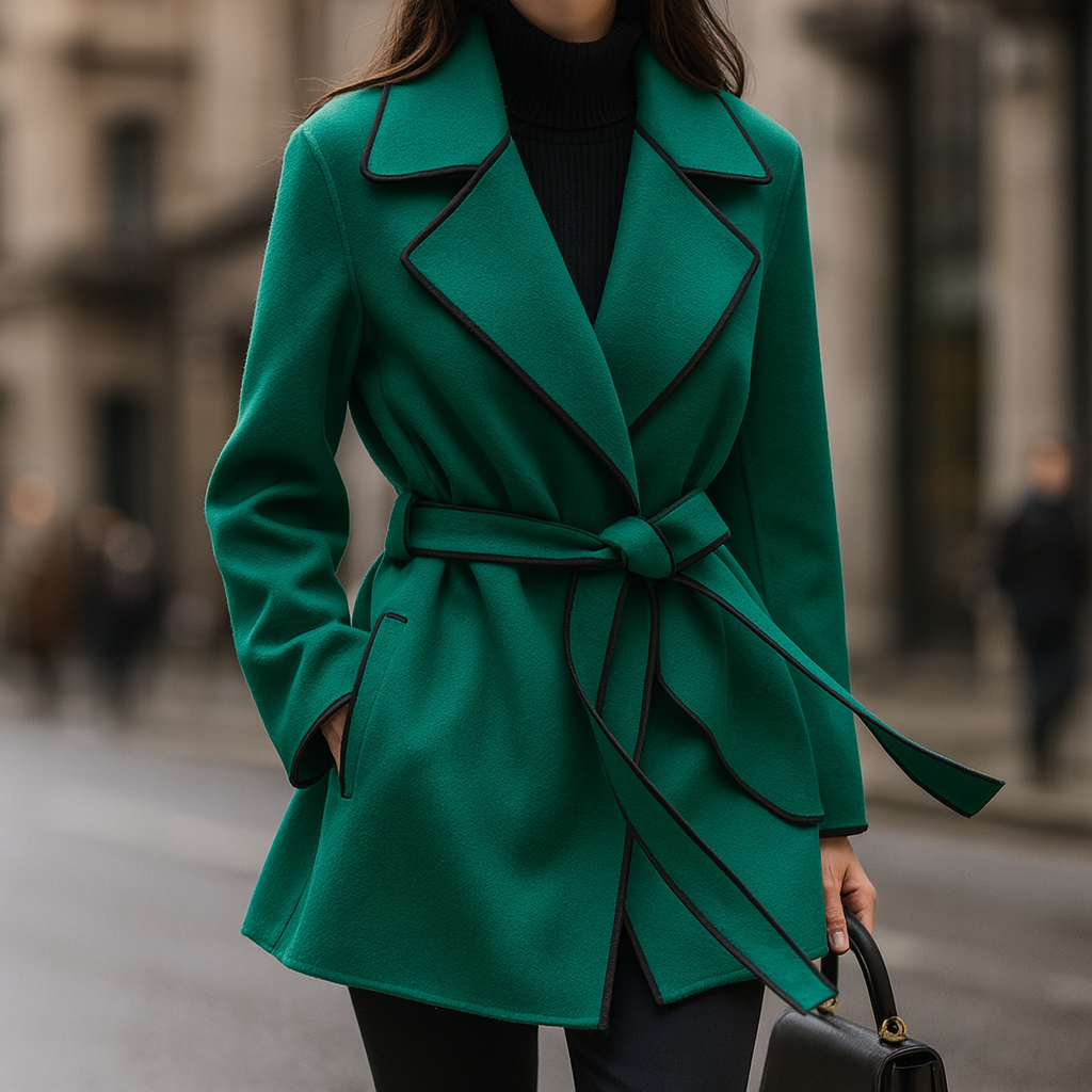 Alviera Trim Belted Coat