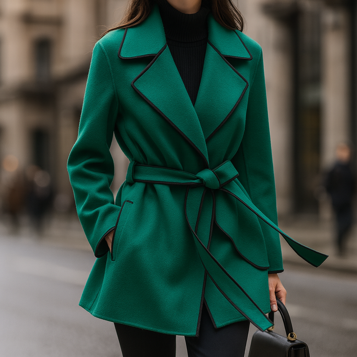 Alviera Trim Belted Coat