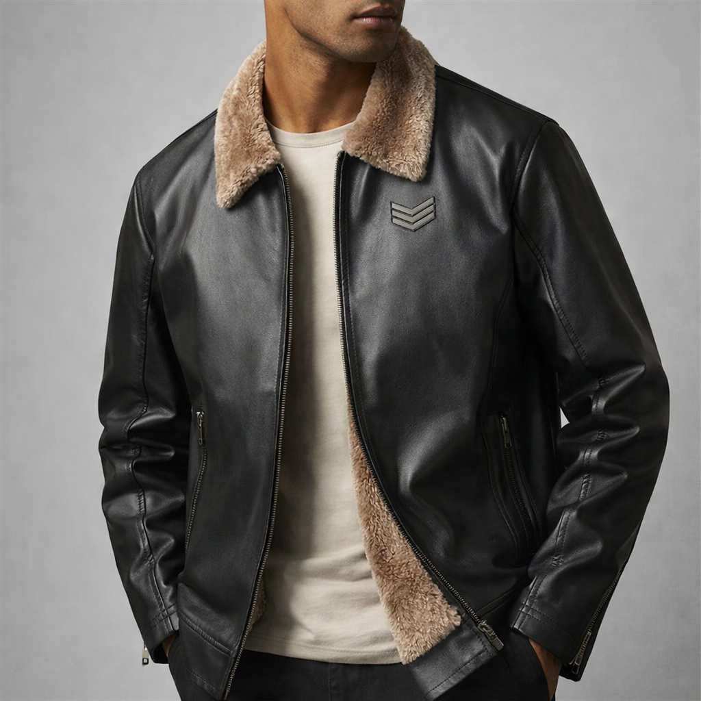 Huxley Leather Fleece Jacket