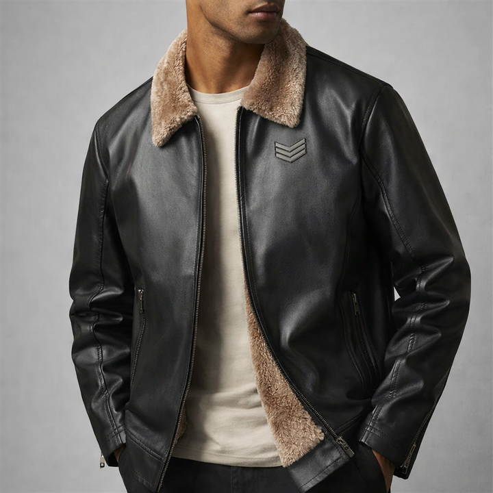 Huxley Leather Fleece Jacket