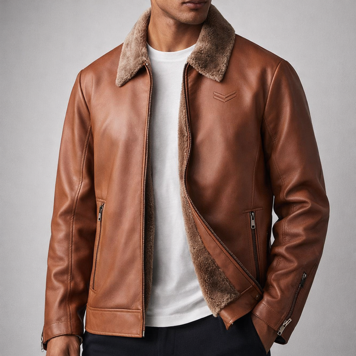 Huxley Leather Fleece Jacket