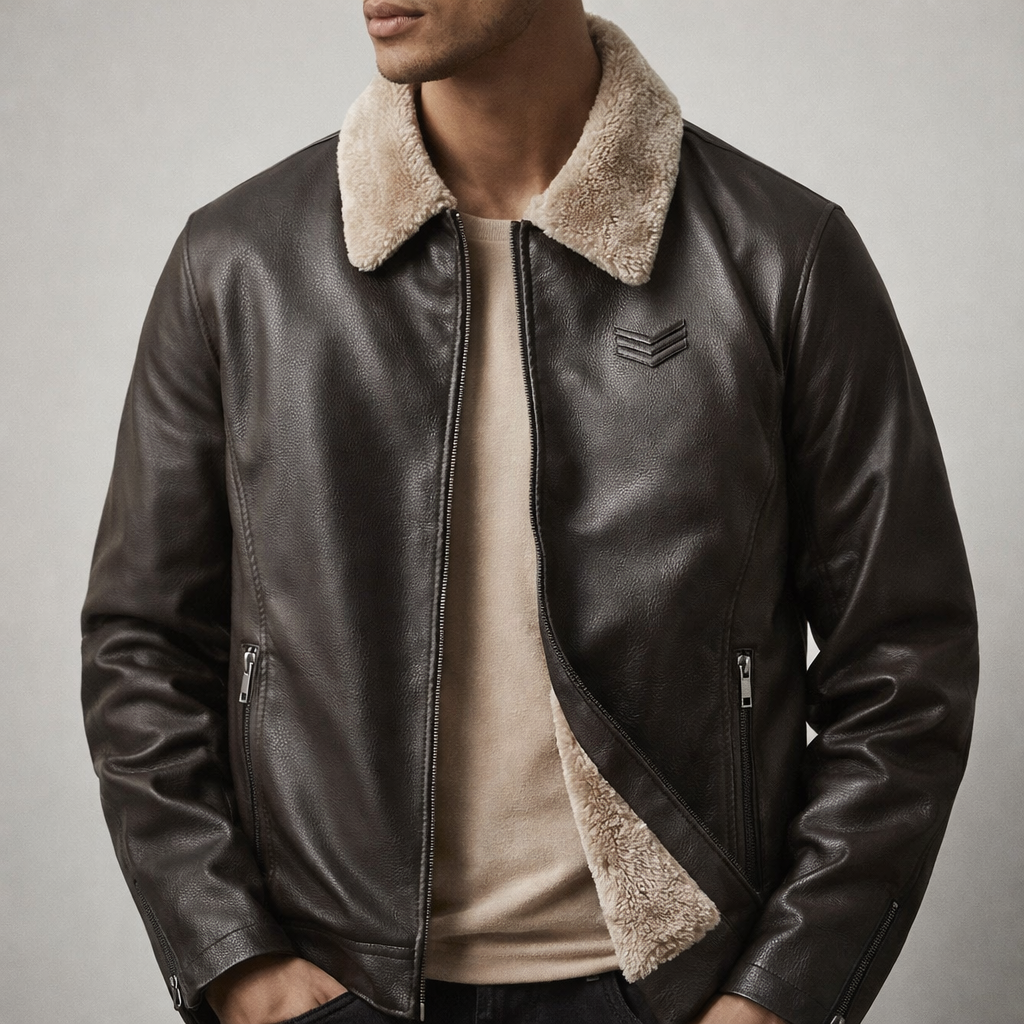 Huxley Leather Fleece Jacket