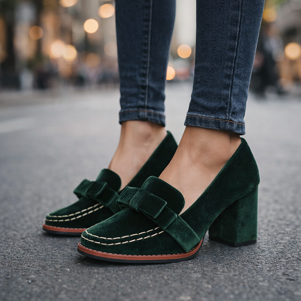 Valencia Velvet Bow Heels