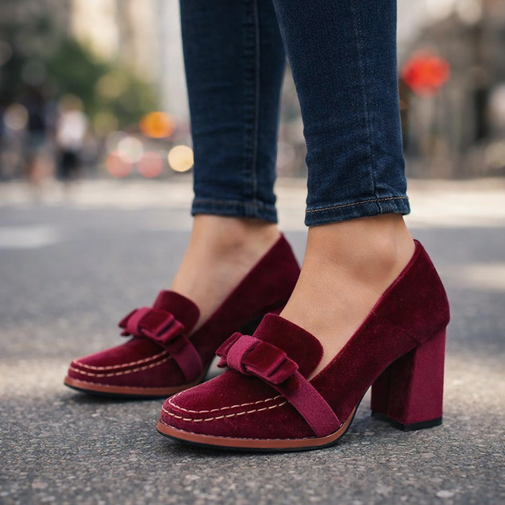 Valencia Velvet Bow Heels