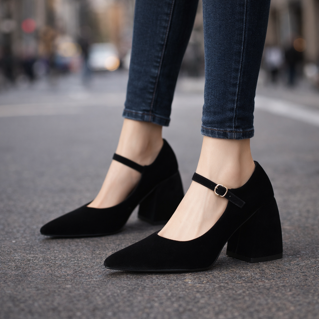 Verena Velvet Strap Heels