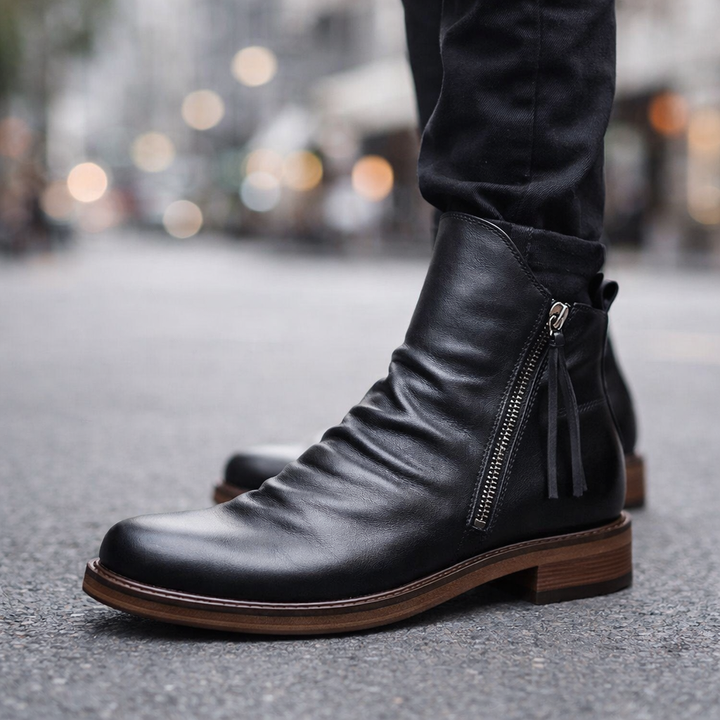Roger Zip Leather Boots