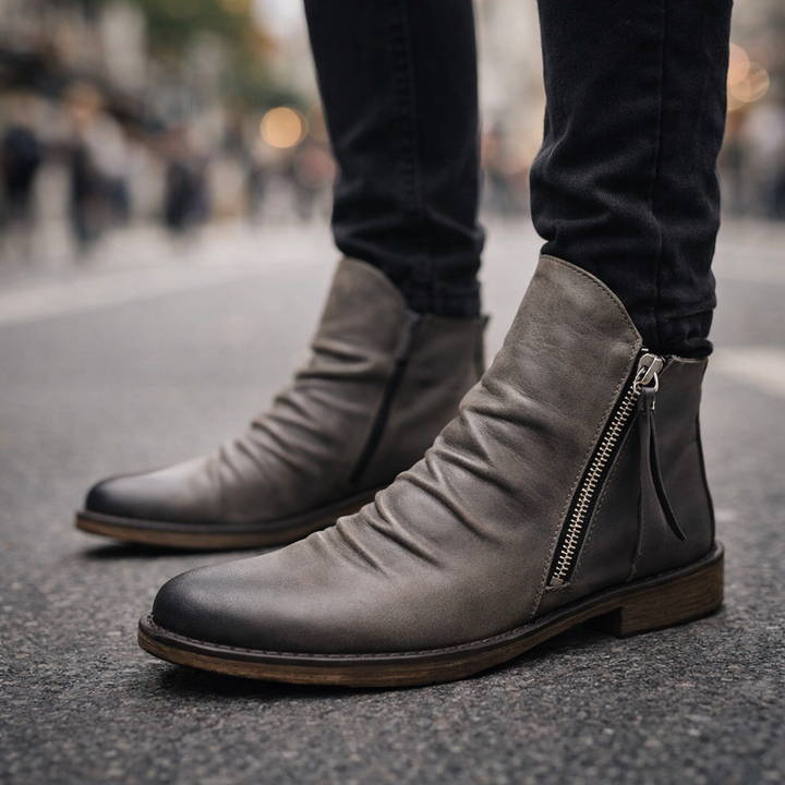 Roger Zip Leather Boots