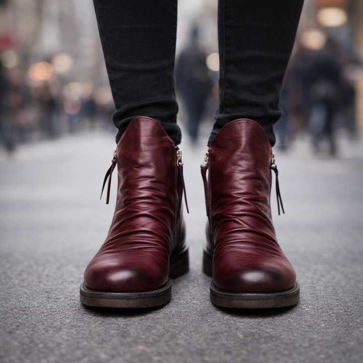 Roger Zip Leather Boots