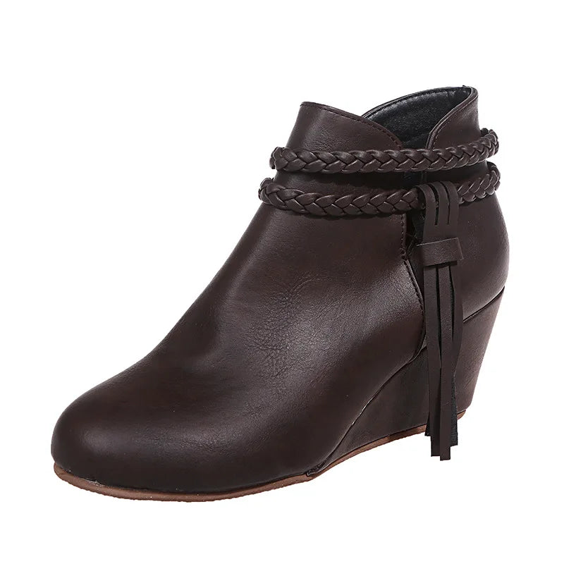 Alvena Braided Wedge Boots