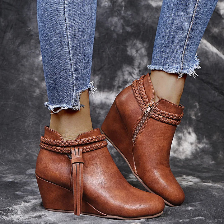 Alvena Braided Wedge Boots