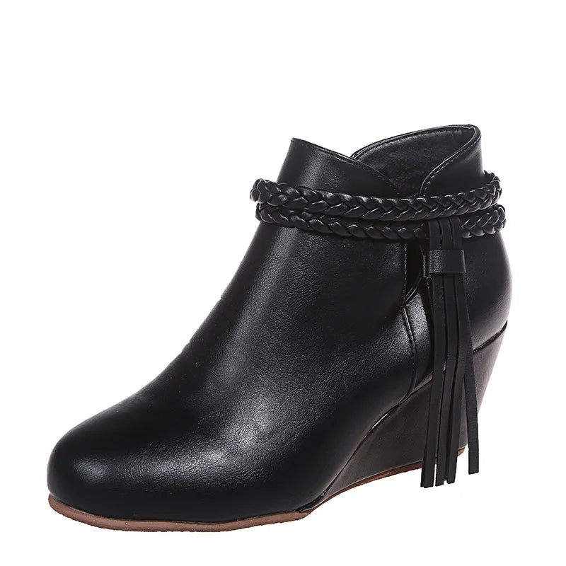 Alvena Braided Wedge Boots