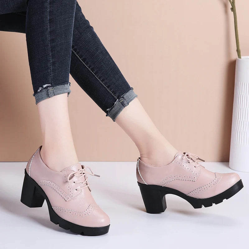 Elara Lace Platform Heels