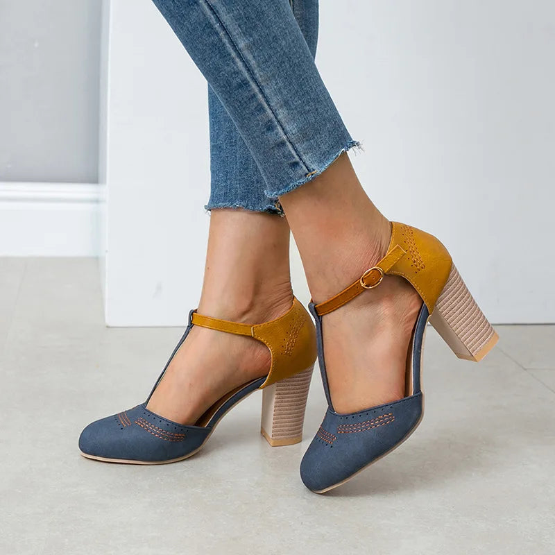 Elvara Two-Tone Block Heels