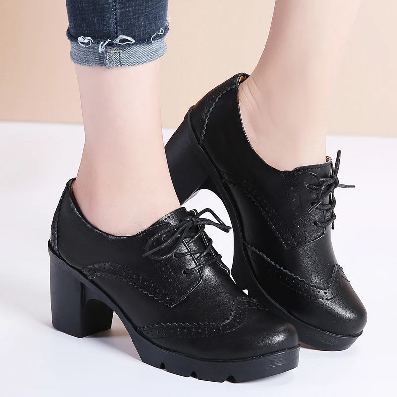 Elara Lace Platform Heels