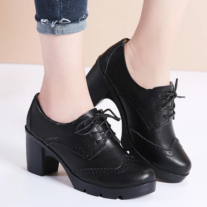 Elara Lace Platform Heels