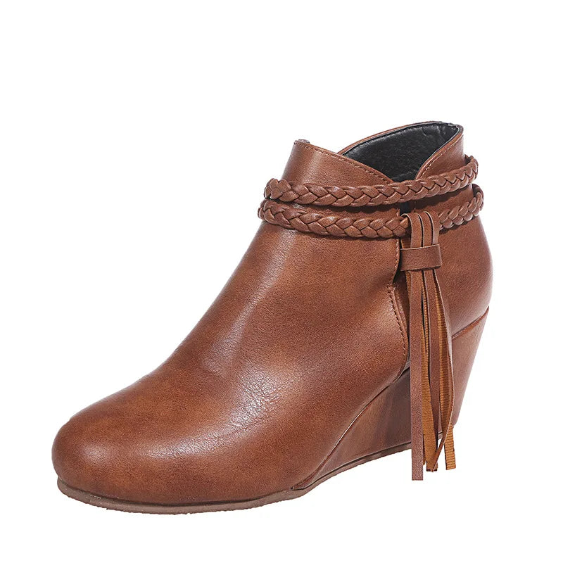 Alvena Braided Wedge Boots