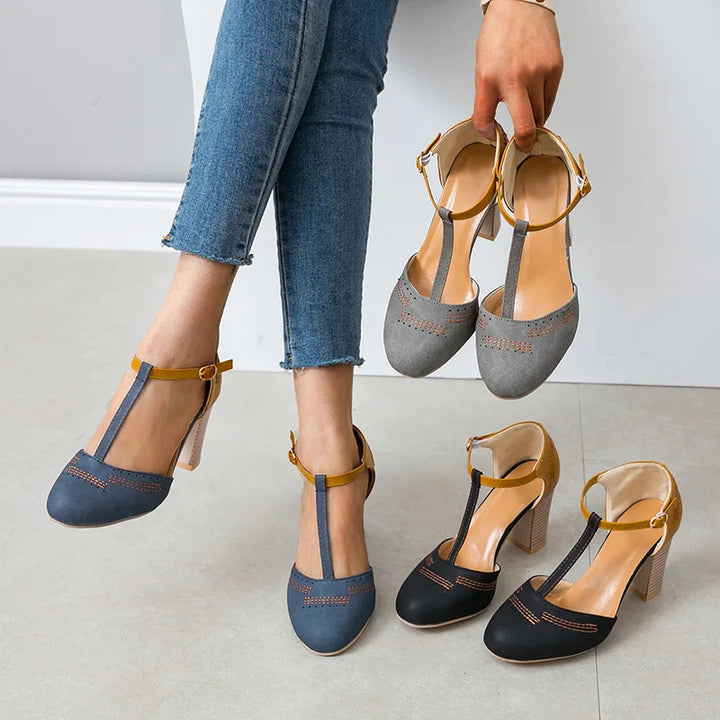 Elvara Two-Tone Block Heels