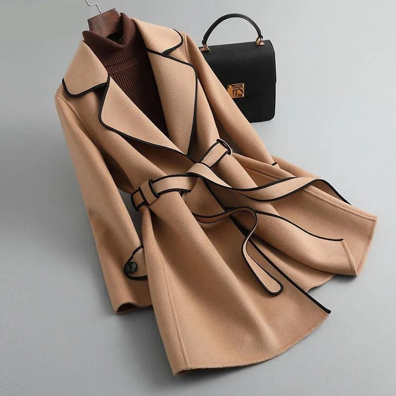 Alviera Trim Belted Coat