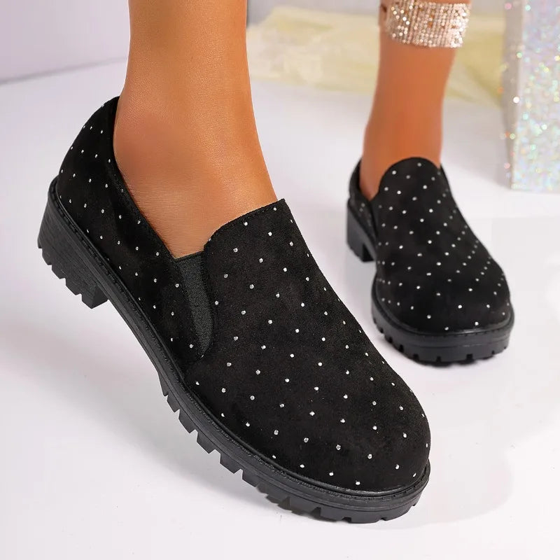 Bellara Dot Velvet Loafers