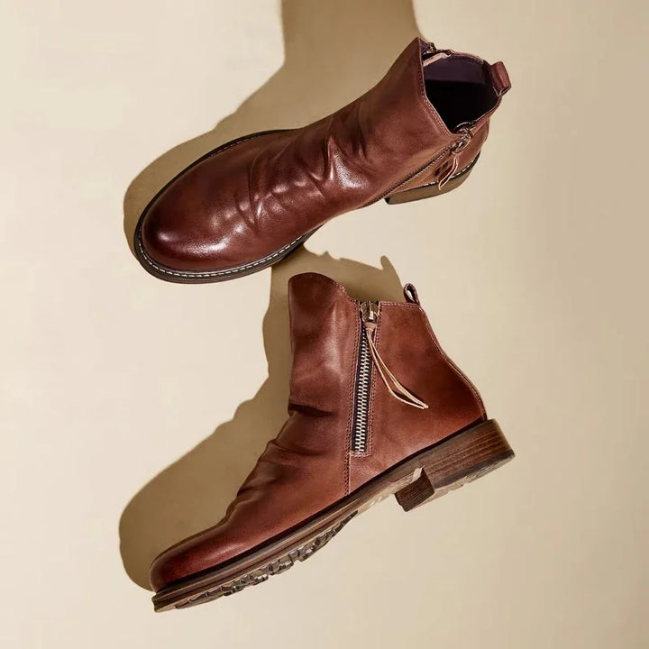 Roger Zip Leather Boots