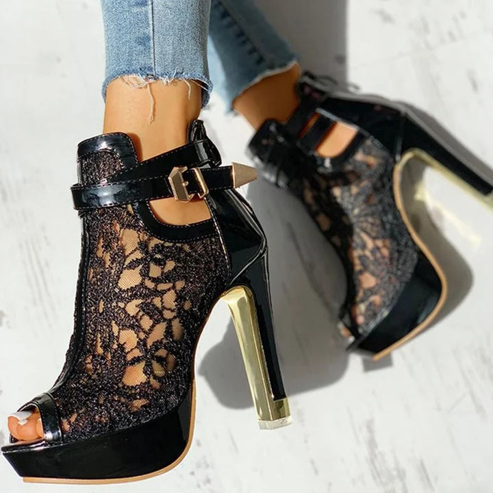 Alvera Lace Platform Heels
