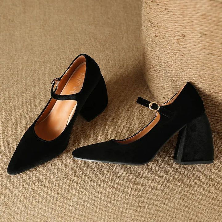 Verena Velvet Strap Heels