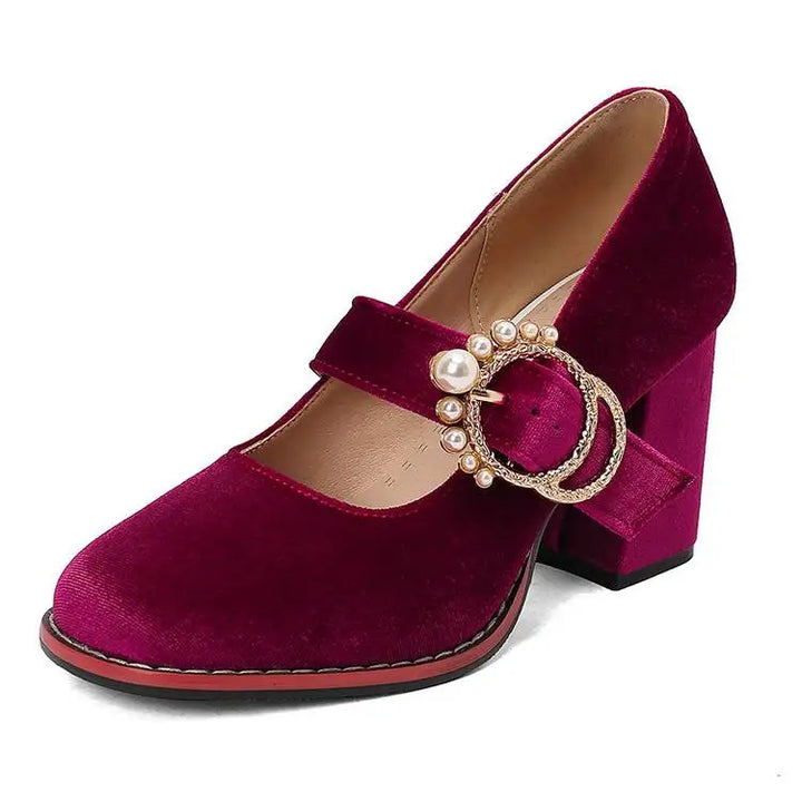 Maribel Pearl Block Heels