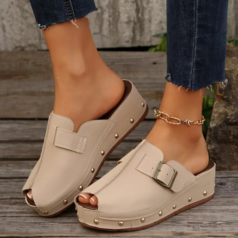 Elvara Studded Clog Slides