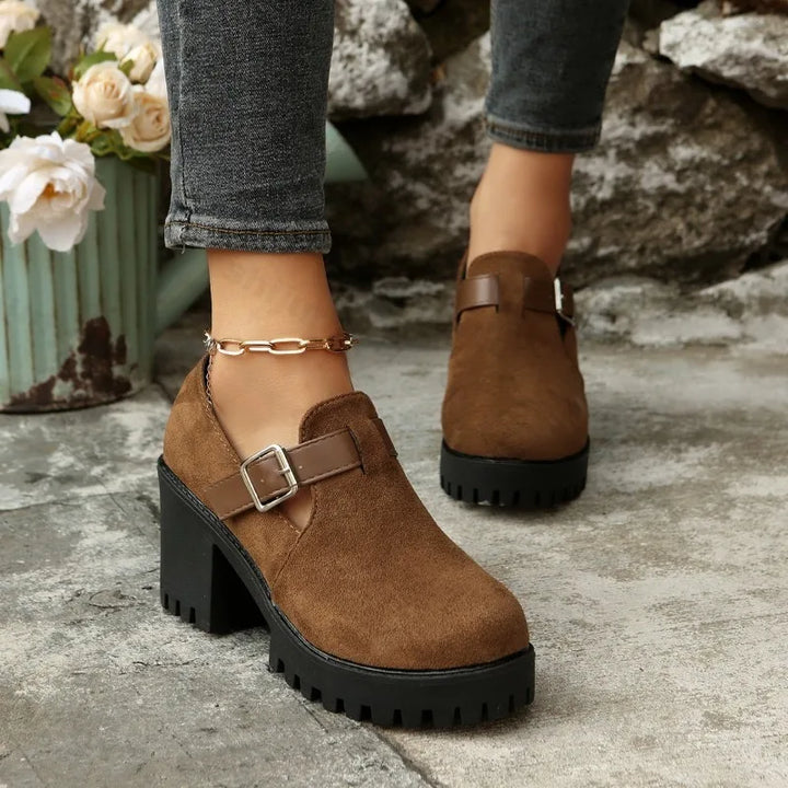 Serina Buckle Platform Heels