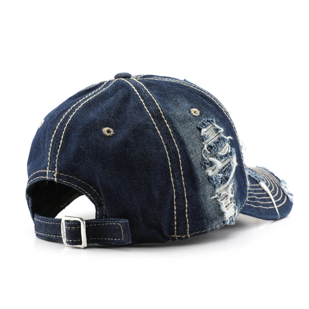 Harrow Distressed Denim Cap