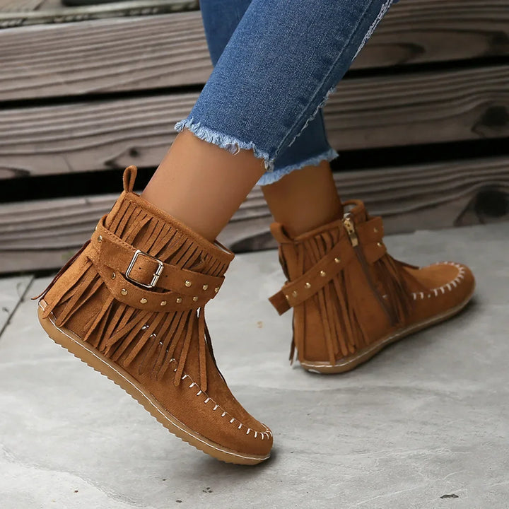 Zavira Fringe Ankle Boots