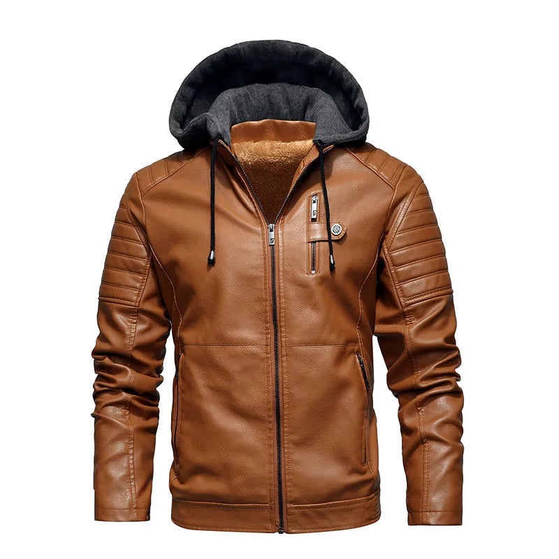 Riven Hooded Leather Jacket