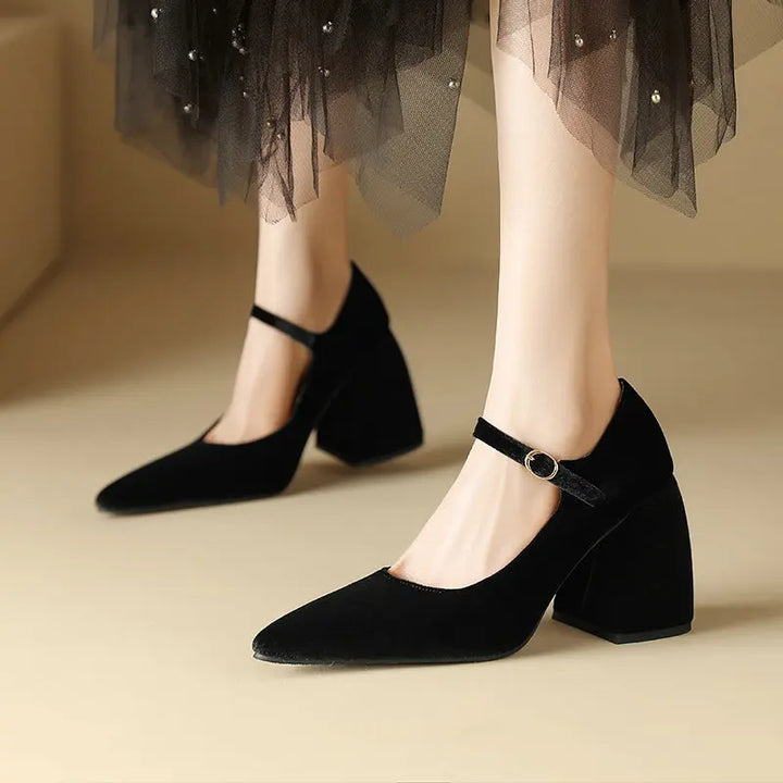 Verena Velvet Strap Heels