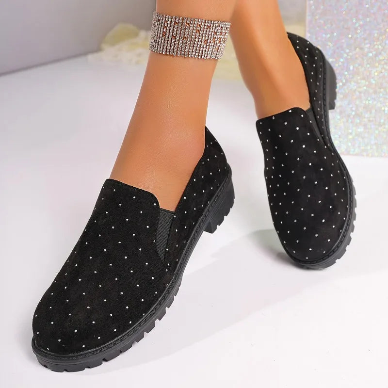 Bellara Dot Velvet Loafers