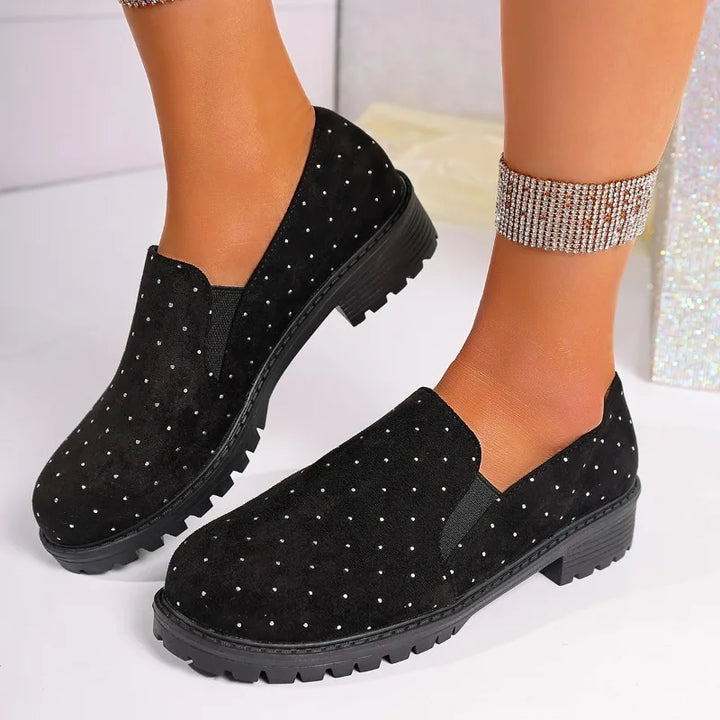 Bellara Dot Velvet Loafers