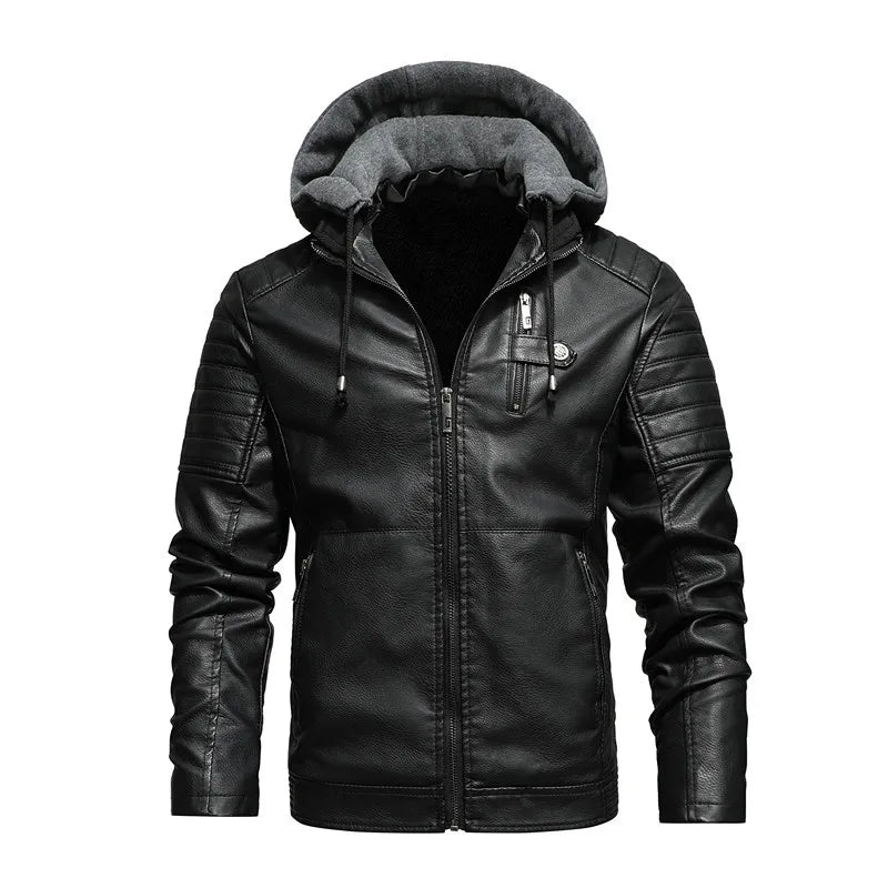 Riven Hooded Leather Jacket