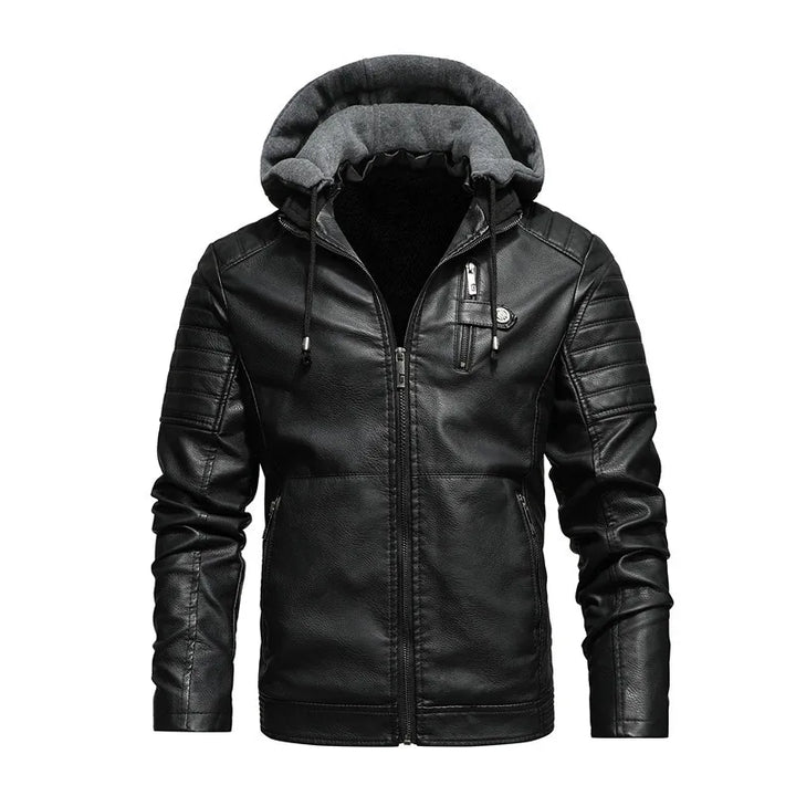 Riven Hooded Leather Jacket