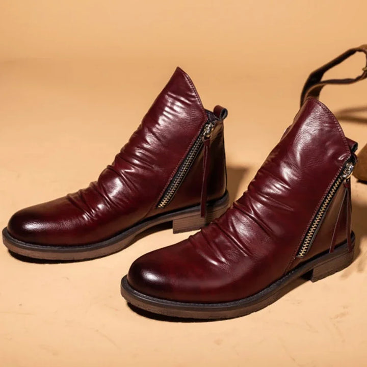 Roger Zip Leather Boots