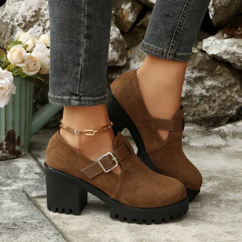 Serina Buckle Platform Heels