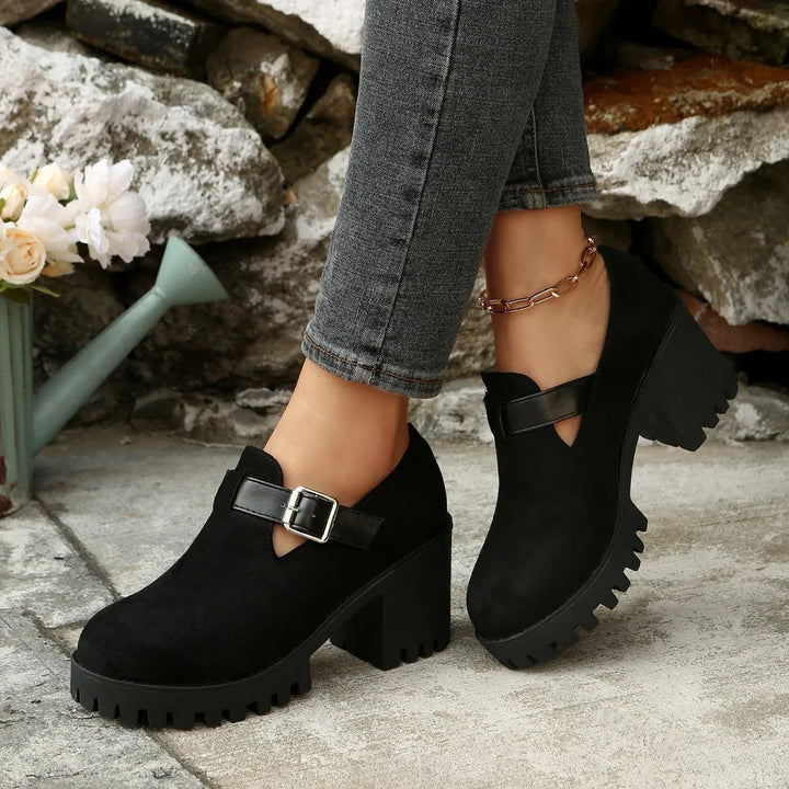 Serina Buckle Platform Heels