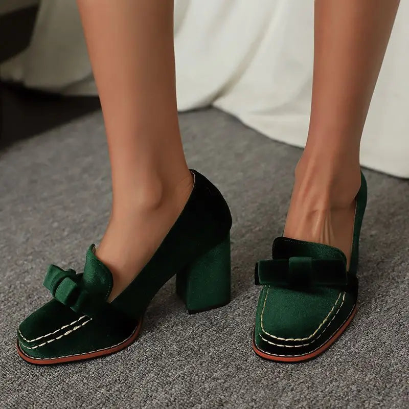 Valencia Velvet Bow Heels