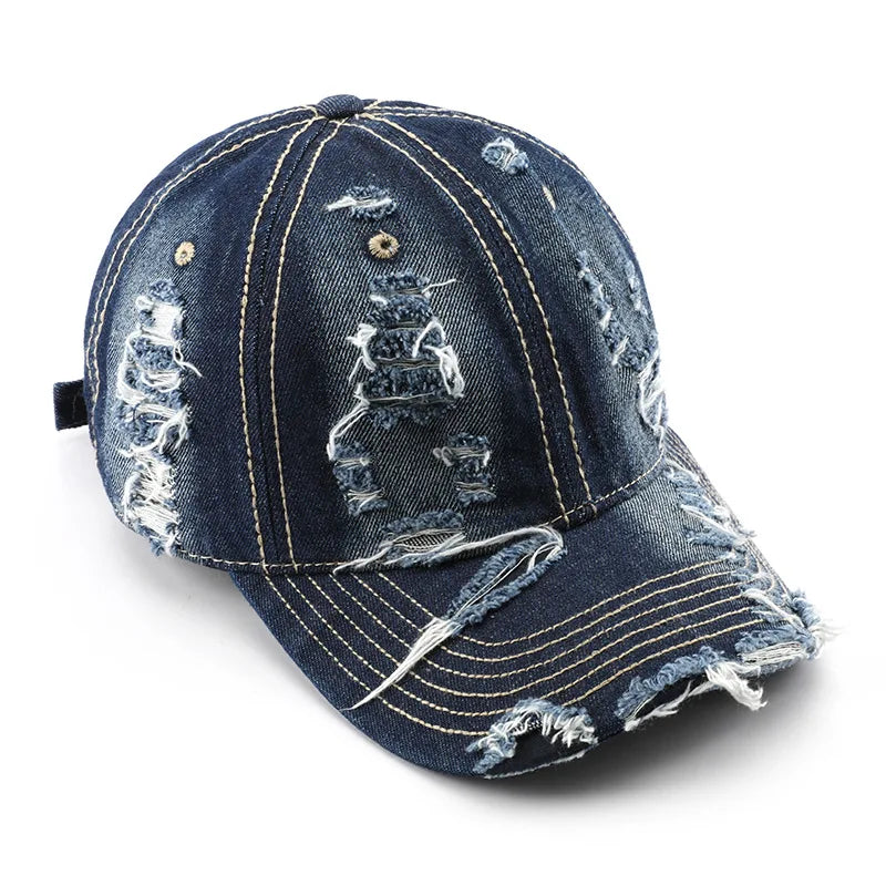 Harrow Distressed Denim Cap